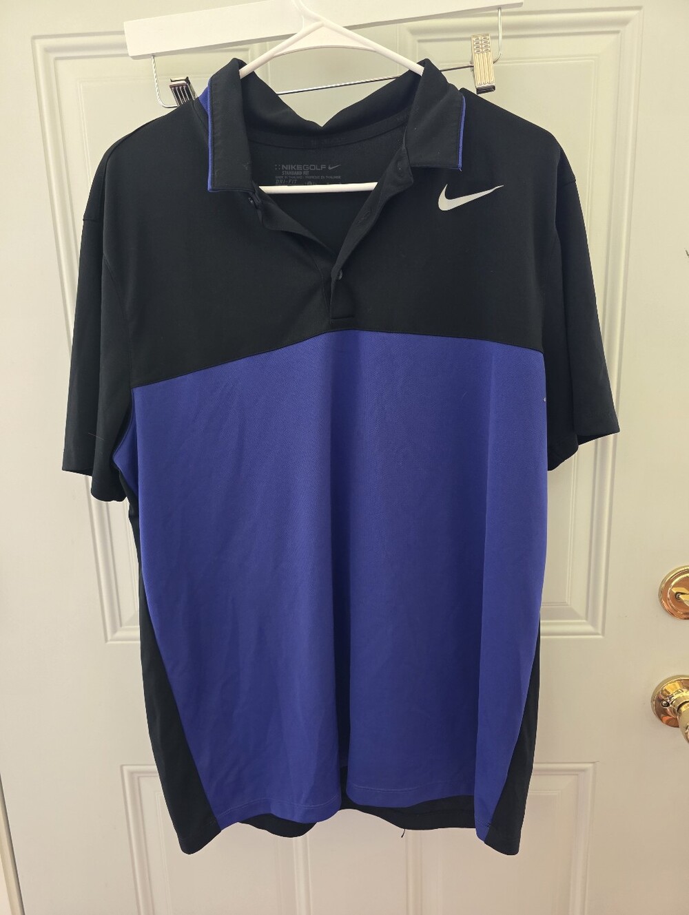 Nike Men’s Black and Purple Polo Size Large